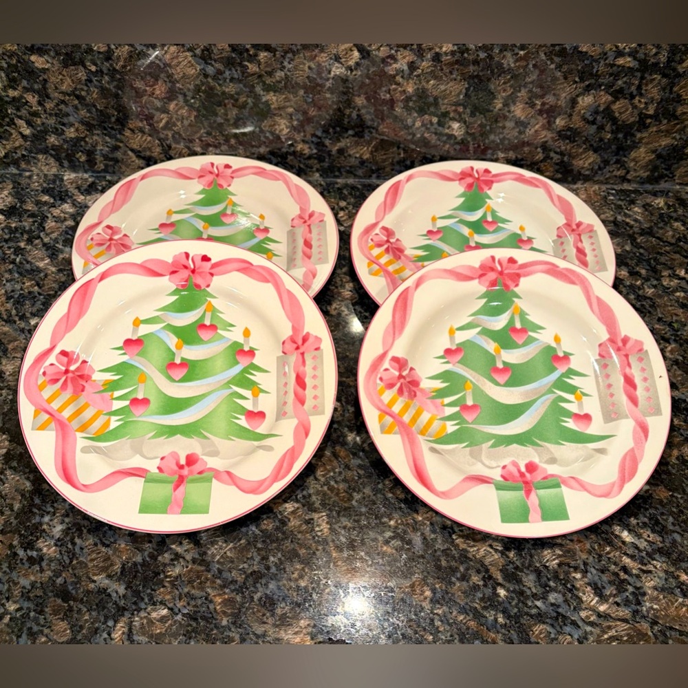 Vintage Sango “Home for the Holidays” 4 salad/dessert plates